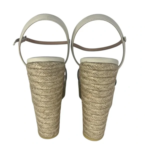 Gucci Aitana Marmont GG Leather Platform Espadrille Wedge Sandals 41 - Picture 15 of 16